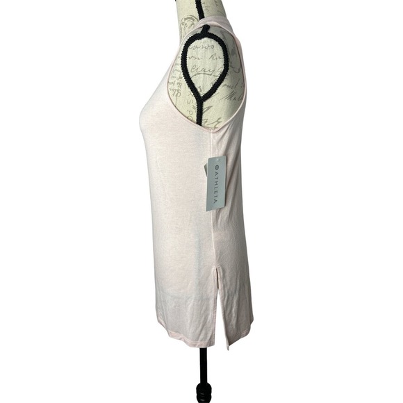 Athleta XXS ThreadLight Ruched light pastel pink Tank Top Modal blend - Picture 3 of 7